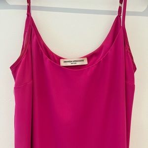 AMANDA UPRICHARD Pink Magenta Dress with Ruffles at Bottom